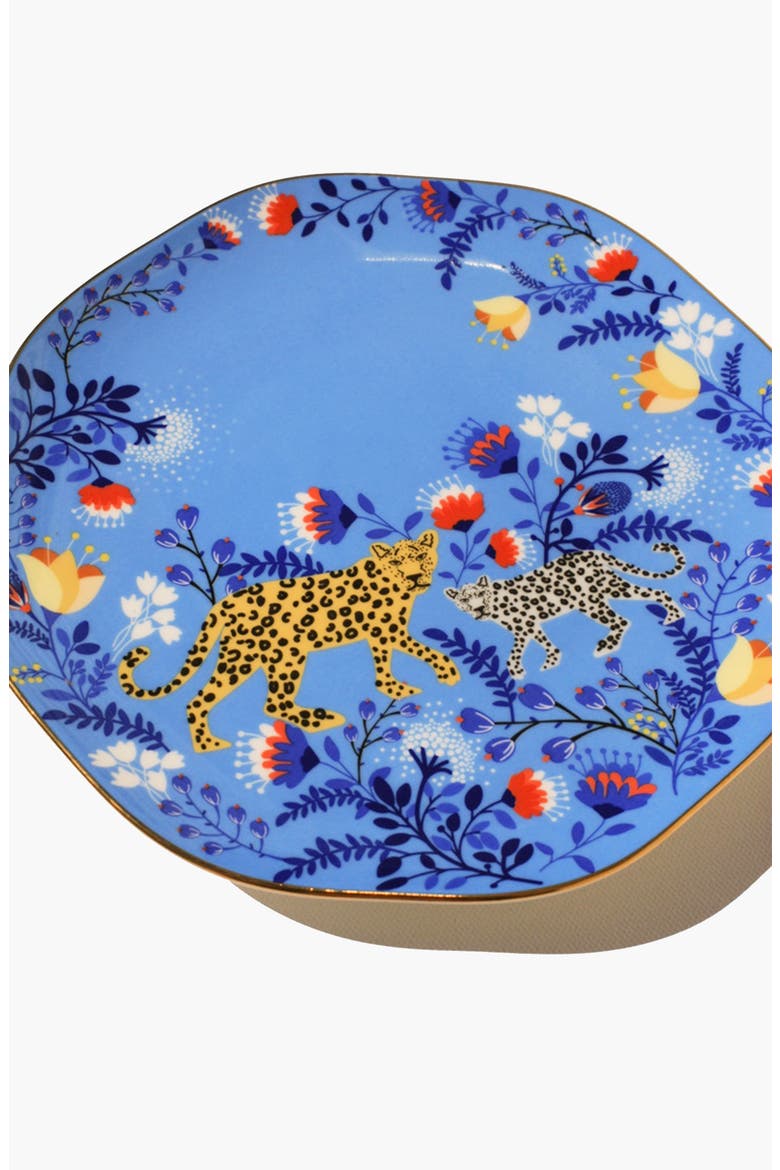 Amazon Rainforest Bone China Dessert Plate, Alternate, color, Blue
