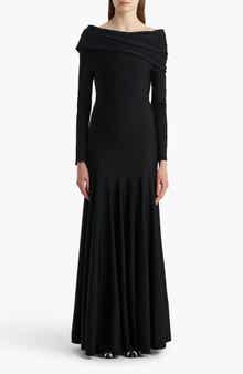 Genesis Off The Shoulder Long Sleeve Gown