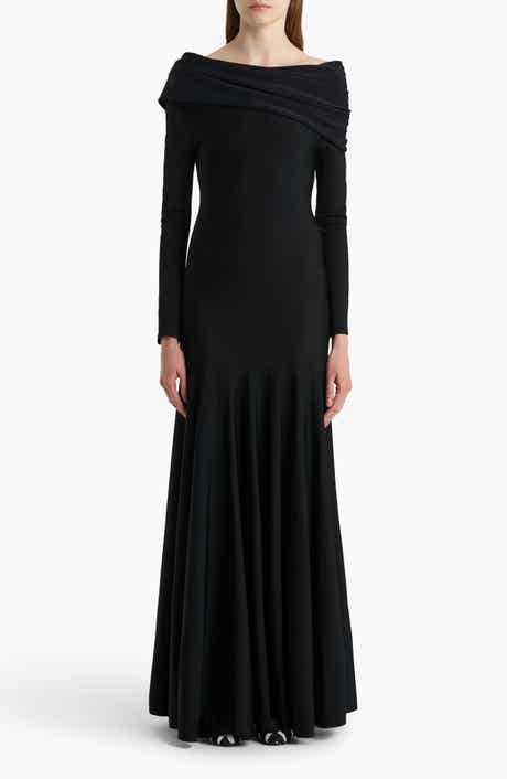 Genesis Off The Shoulder Long Sleeve Gown