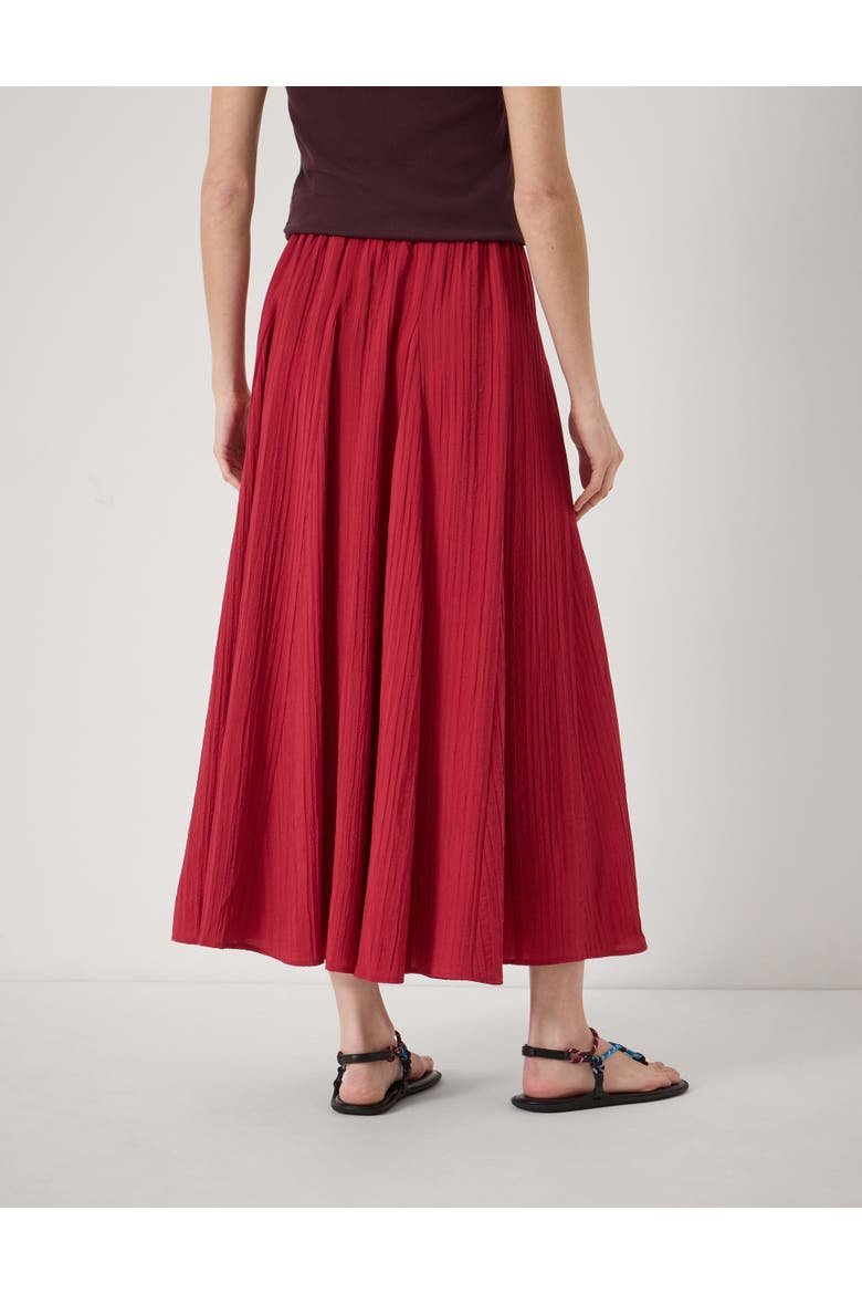 Mavi Godet Crinkle Midi Skirt, Alternate, color, Ruby Red