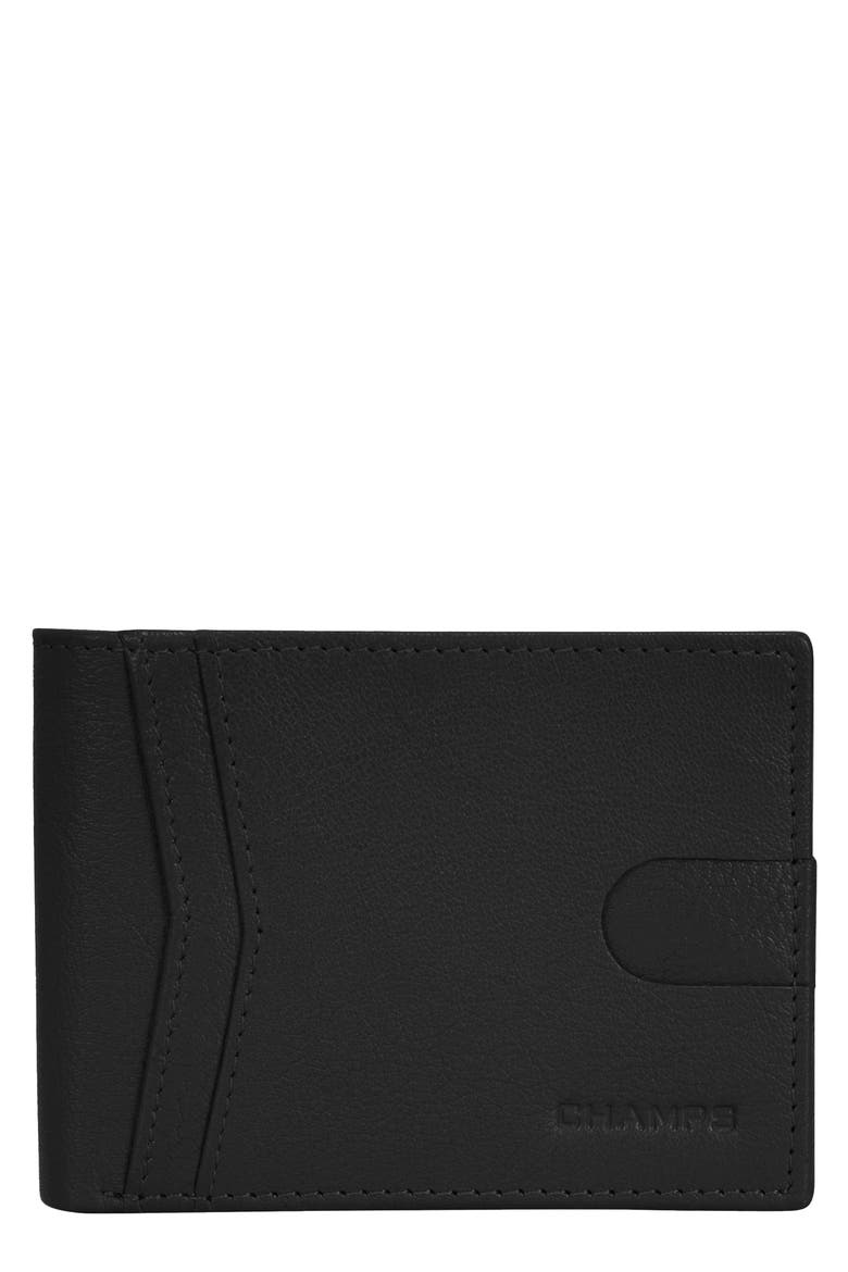 Onyx ID Flap Leather Bifold Wallet, Main, color, BLACK
