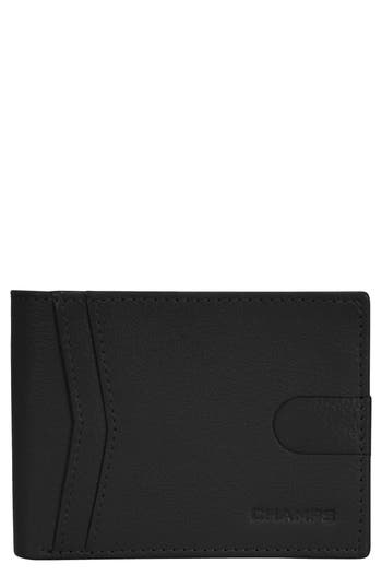 CHAMPS CHAMPS ONYX ID FLAP LEATHER BIFOLD WALLET 