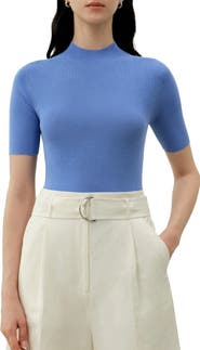 Lilysilk Women's Seamless Silk-Cotton Slim-Fit Knit Top