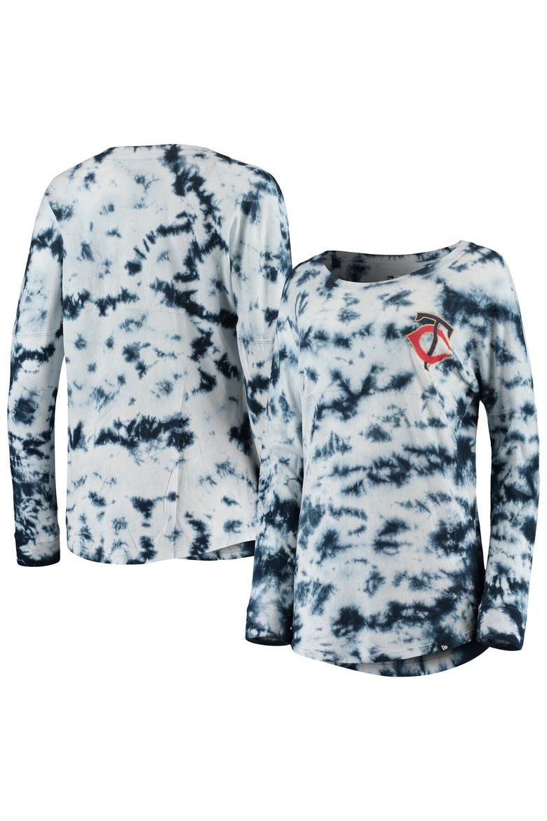 Women's New Era Navy Minnesota Twins Tie-Dye Long Sleeve T-Shirt, Alternate, color, Navy