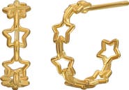 Bony Levy 14K Gold Star Chain Hoop Earrings