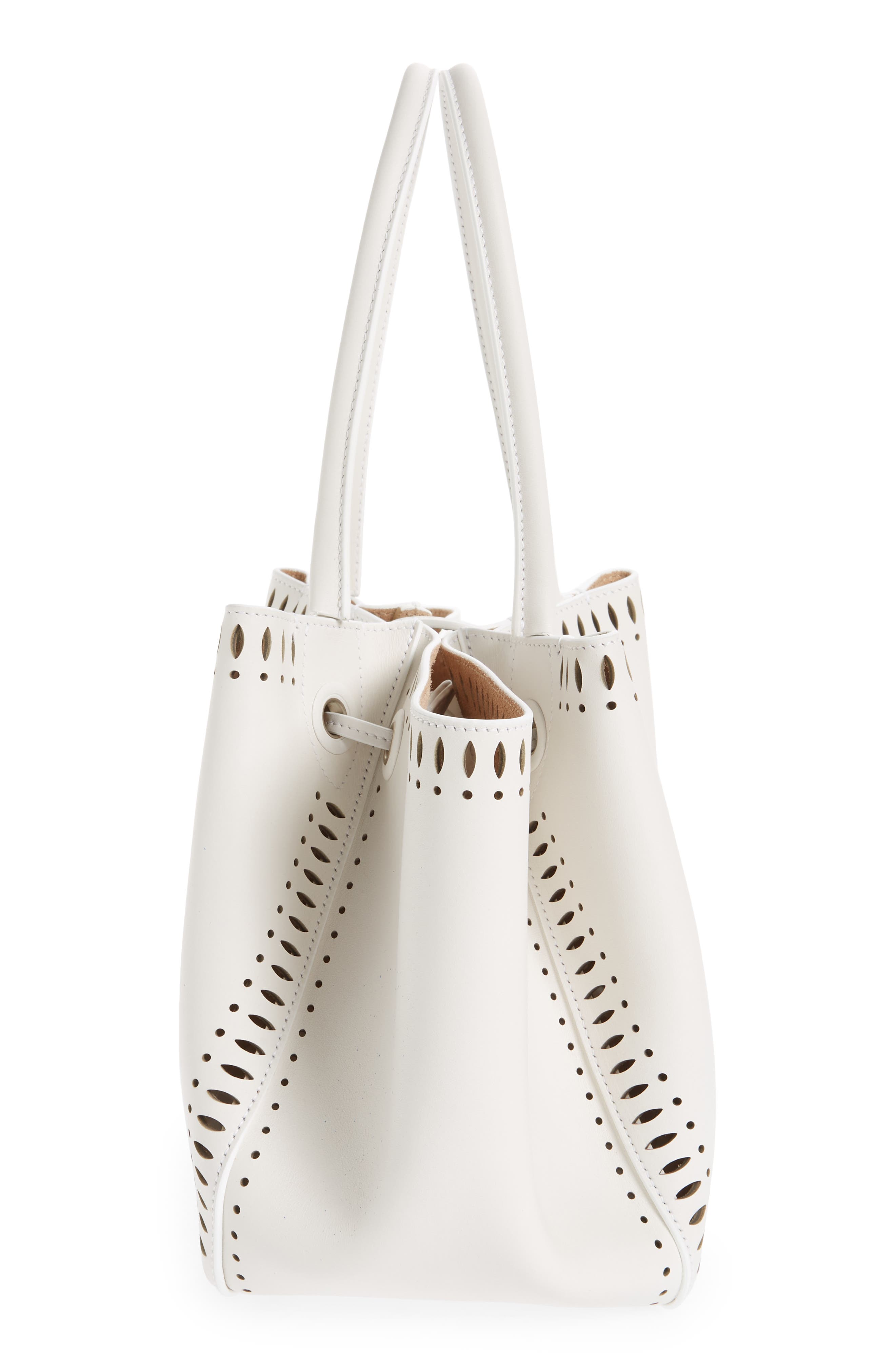 Alaïa Angèle 20 Leather Top Handle Bag, Alternate, color, 