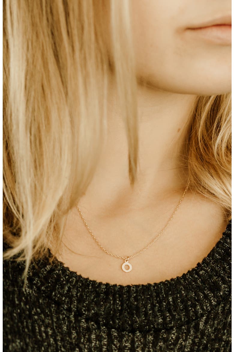 Initial Charm Necklace, Alternate, color, GOLD O
