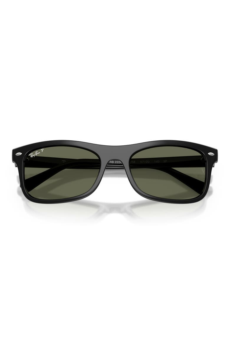 54mm Polarized Square Sunglasses, Alternate, color, BLACK / POLAR GREEN