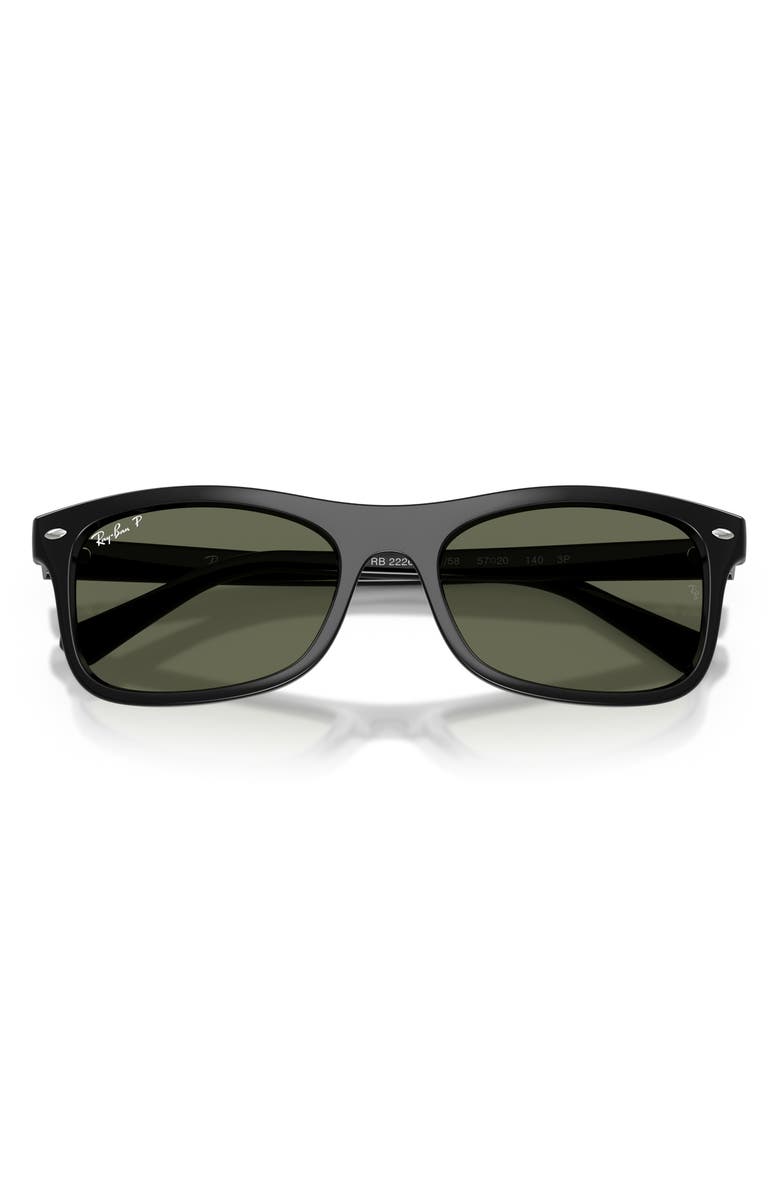 Ray-Ban 54mm Polarized Square Sunglasses, Alternate, color, Black / Polar Green