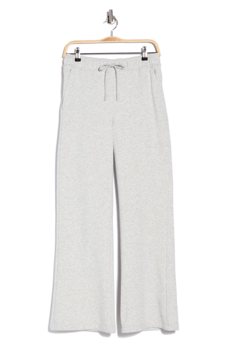 Feather Fleece Relaxed Flare Pants, Alternate, color, GREY LIGHT HEATHER