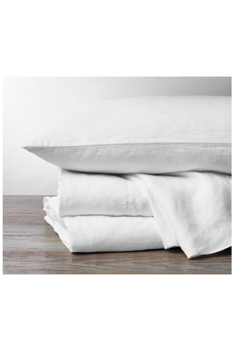 Relaxed Organic Linen Sheet Set, Alternate, color, ALPINE WHITE