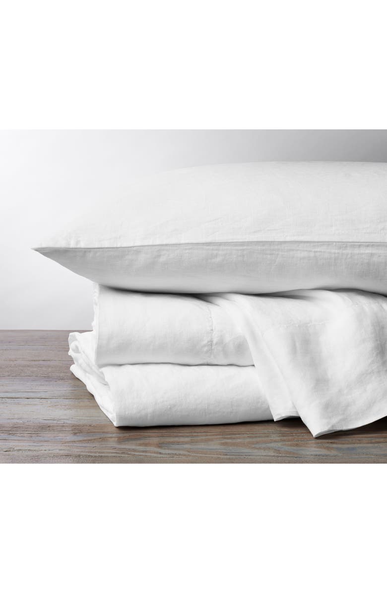 Coyuchi Relaxed Organic Linen Sheet Set, Alternate, color, Alpine White
