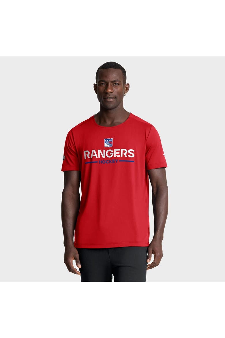 Men's Fanatics Red New York Rangers Authentic Pro Rink Tech T-Shirt, Main, color, Red