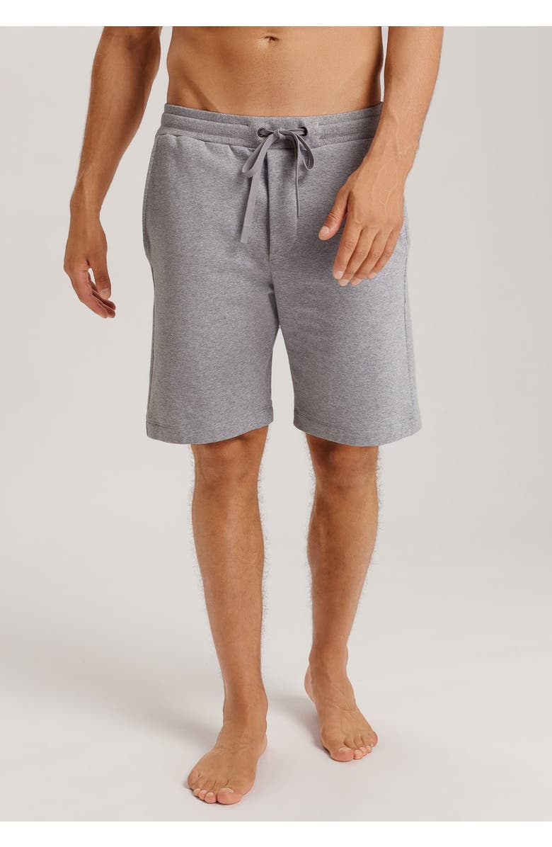 Hanro Natural Living Organic Cotton Drawstring Shorts, Alternate, color, Grey Melange