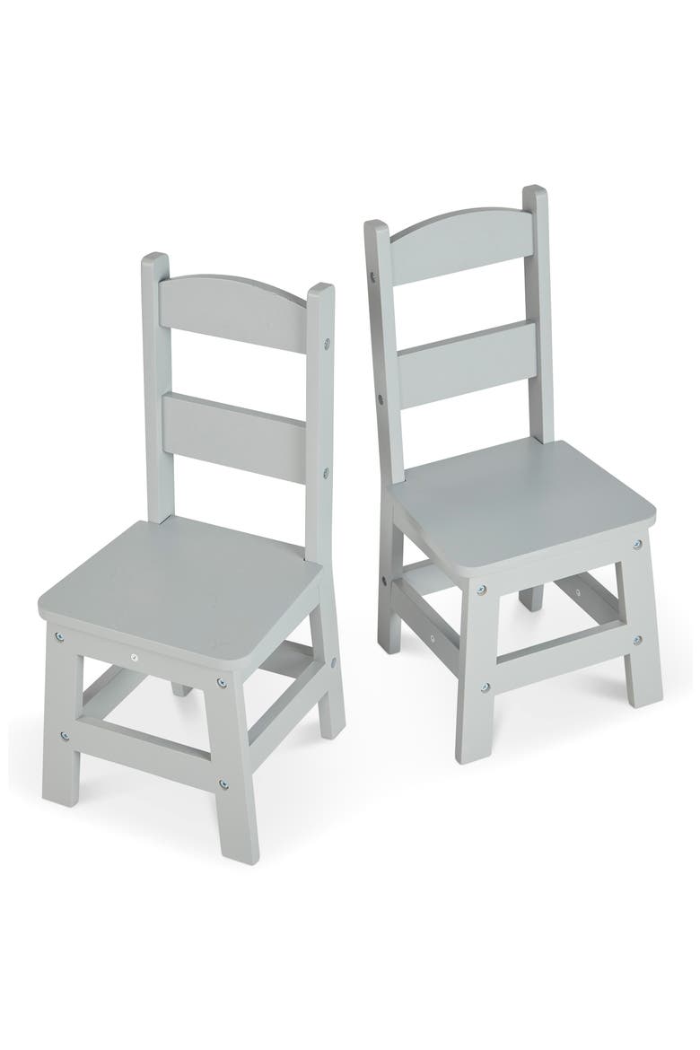 Kids' Set of 2 Wooden Chairs, Main, color, GREY