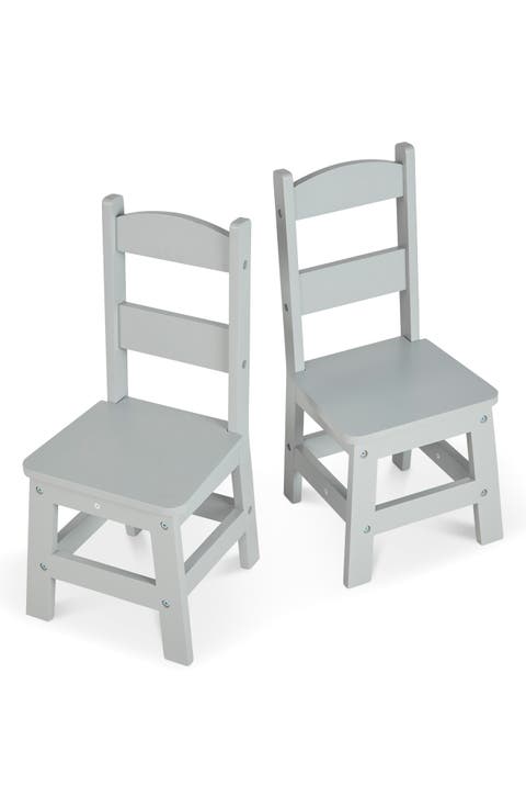Kids' Set of 2 Wooden Chairs