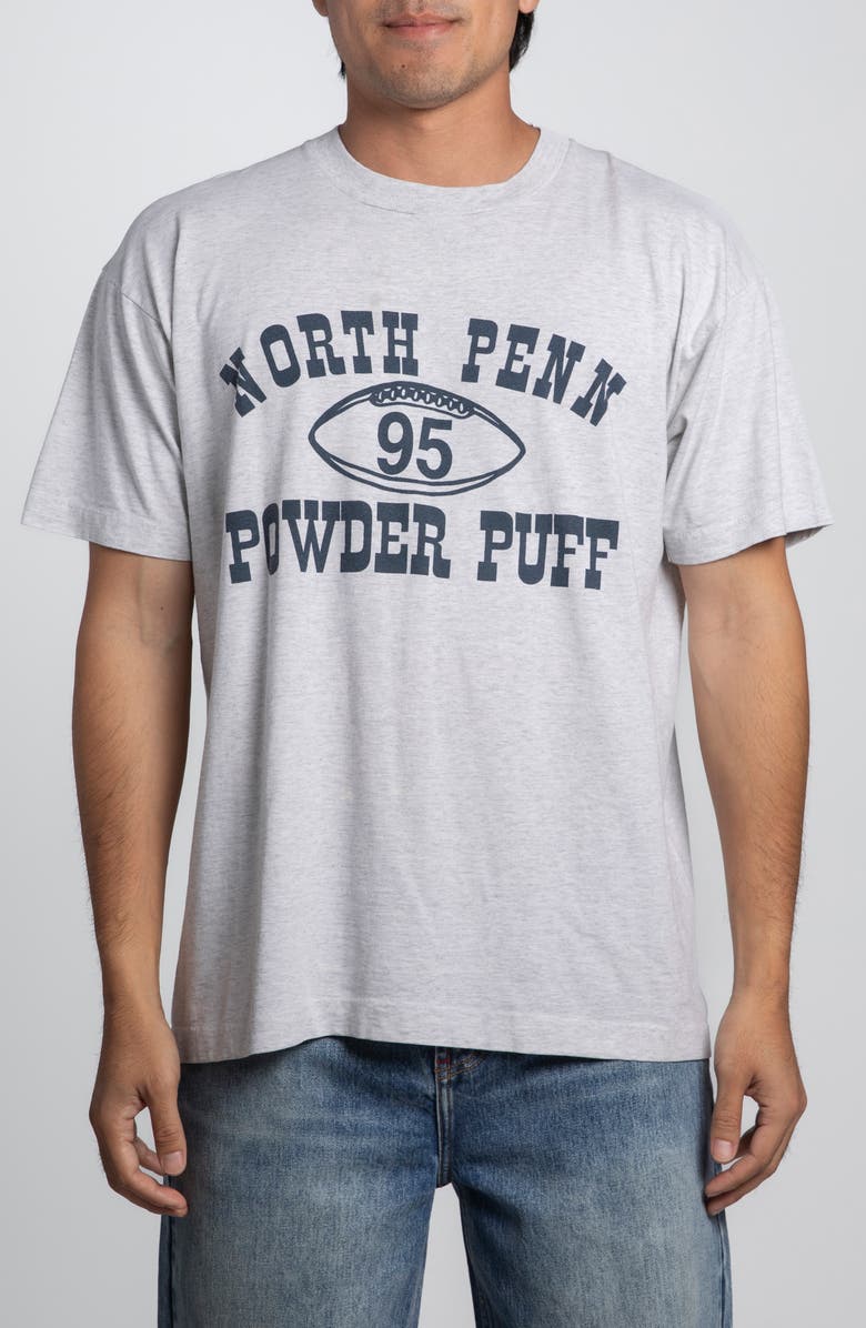 Elwood Vintage North Penn Powderpuff Football Tee, Main, color, Grey