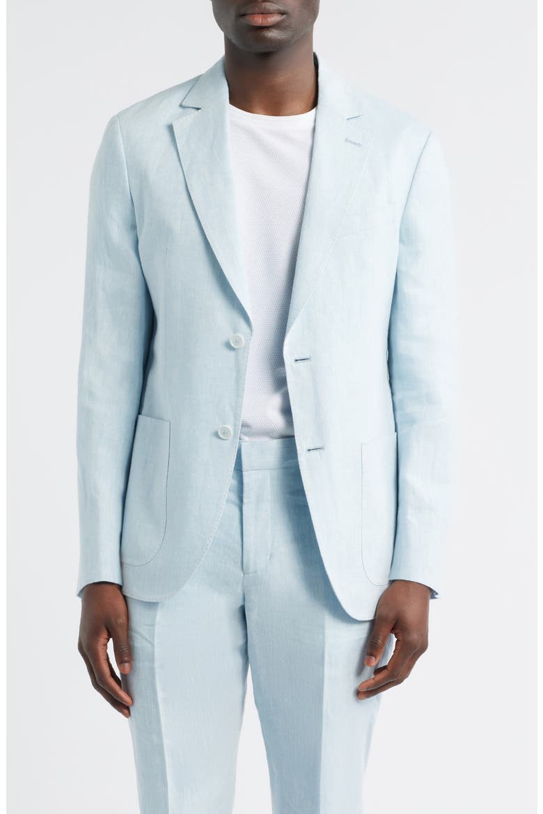 Henrik Trim Fit Solid Italian Linen Suit Separate Jacket, Main, color, LIGHT BLUE