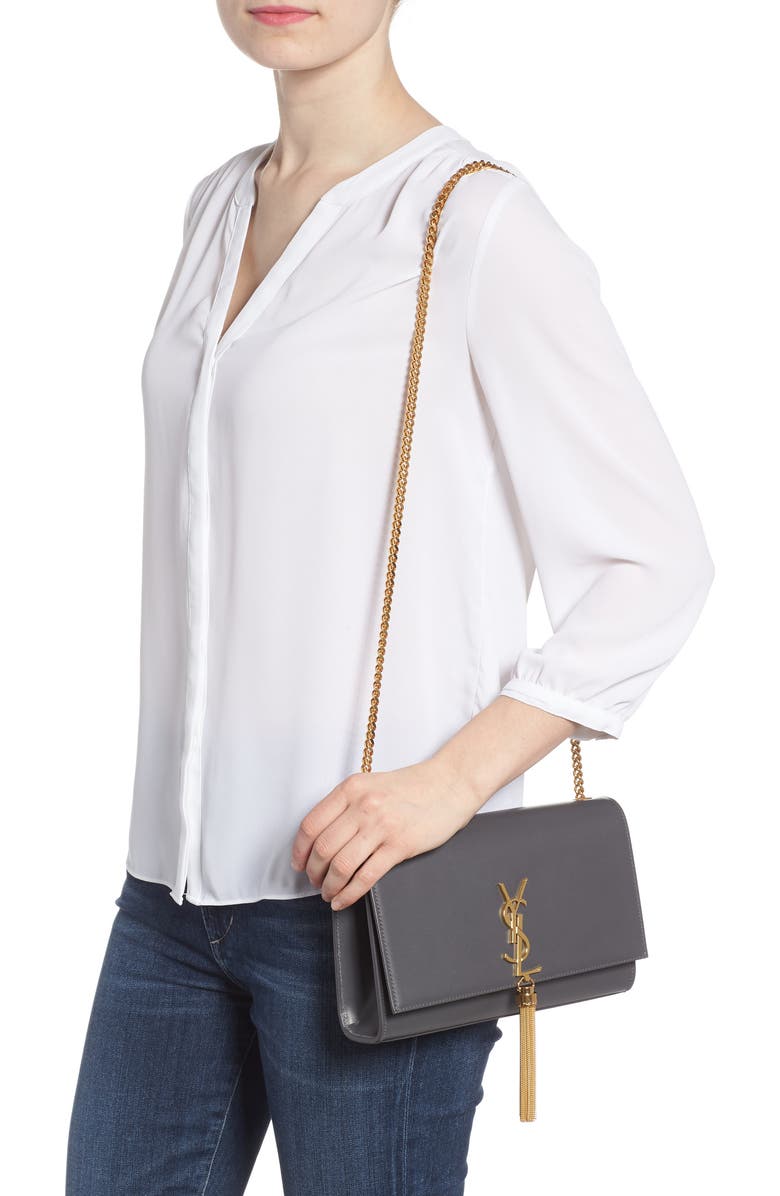 Saint Laurent Medium Kate Leather Shoulder Bag, Alternate, color,