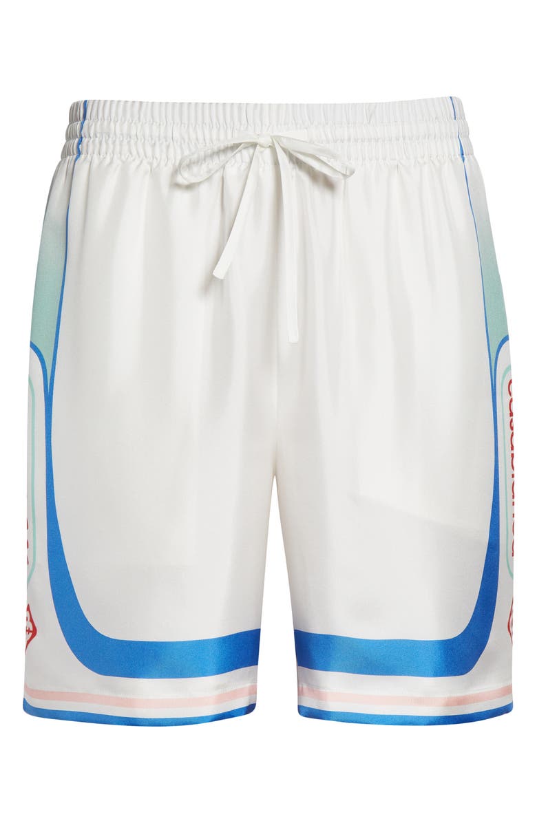 Casablanca Fuji Icon Drawstring Silk Shorts, Alternate, color, Fuji Dream