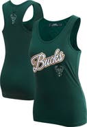 PRO STANDARD Women's Pro Standard  Hunter Green Milwaukee Bucks Script Tank Top