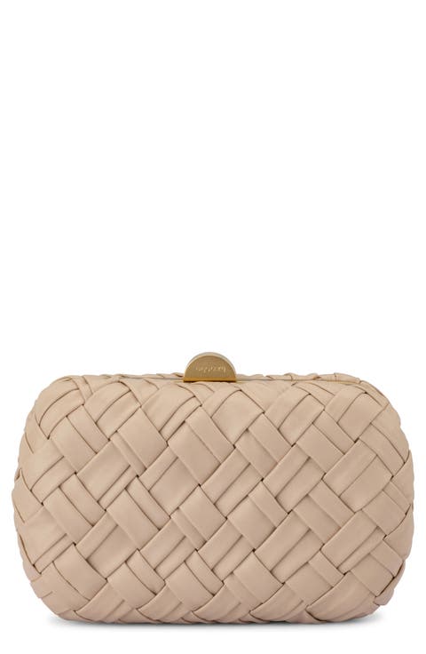 Haven Woven Faux Leather Frame Clutch