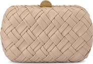 Olga Berg Haven Woven Faux Leather Frame Clutch