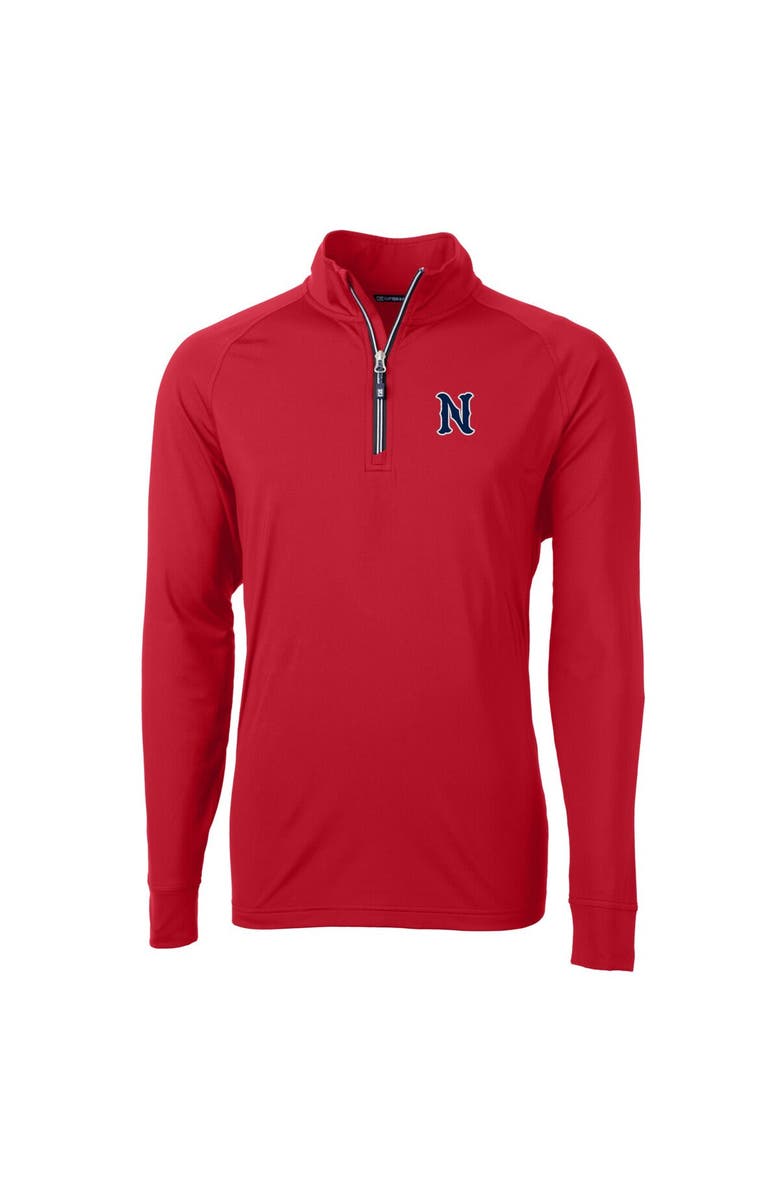 Cutter & Buck Men's Cutter & Buck  Red Nashville Sounds Adapt Eco Knit Stretch Recycled Quarter-Zip Pullover, Alternate, color, 