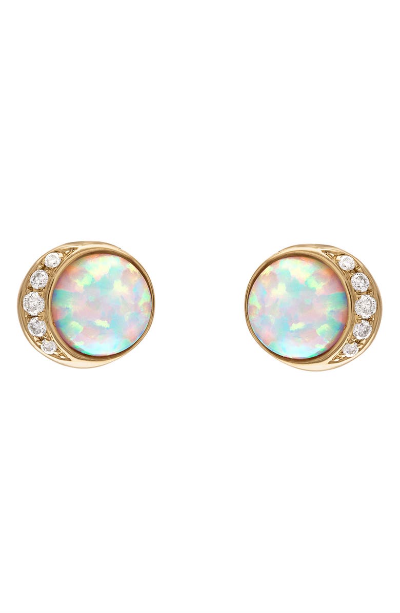 EDEN PRESLEY Large Moonrise Opal & Diamond Stud Earrings, Main, color, Opal