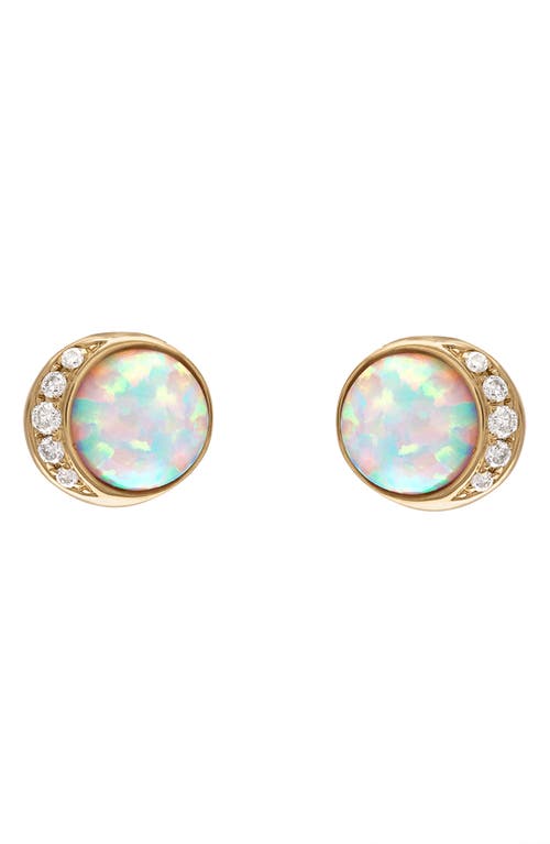 EDEN PRESLEY Large Moonrise Opal & Diamond Stud Earrings 