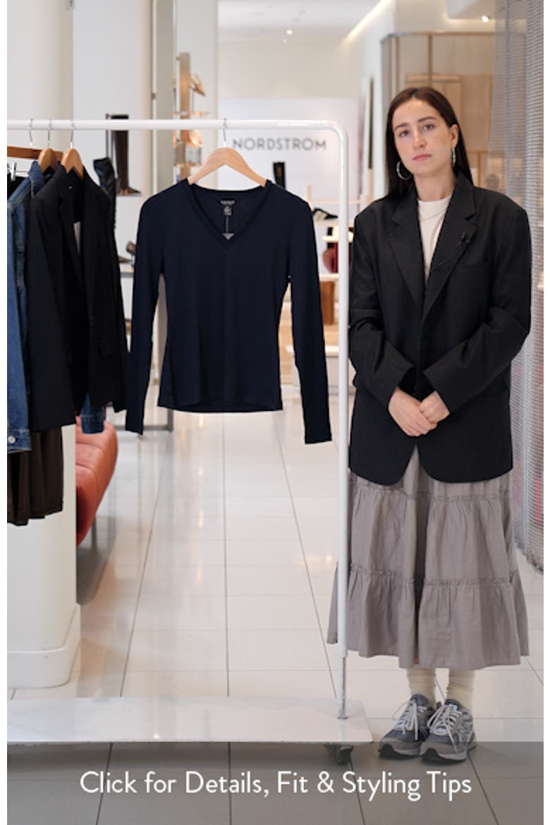 Rib Long Sleeve V-Neck Top video