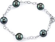 The Pearl Source 9-10mm Tahitian South Sea Pearl Tincup Bracelet