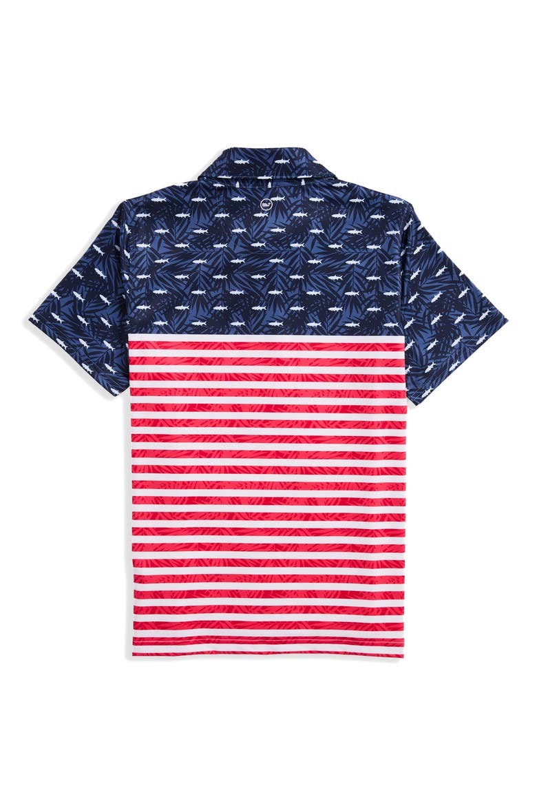 Kids' USA Fish & Palms UPF 50+ Polo, Alternate, color, USA FISH AND PALM