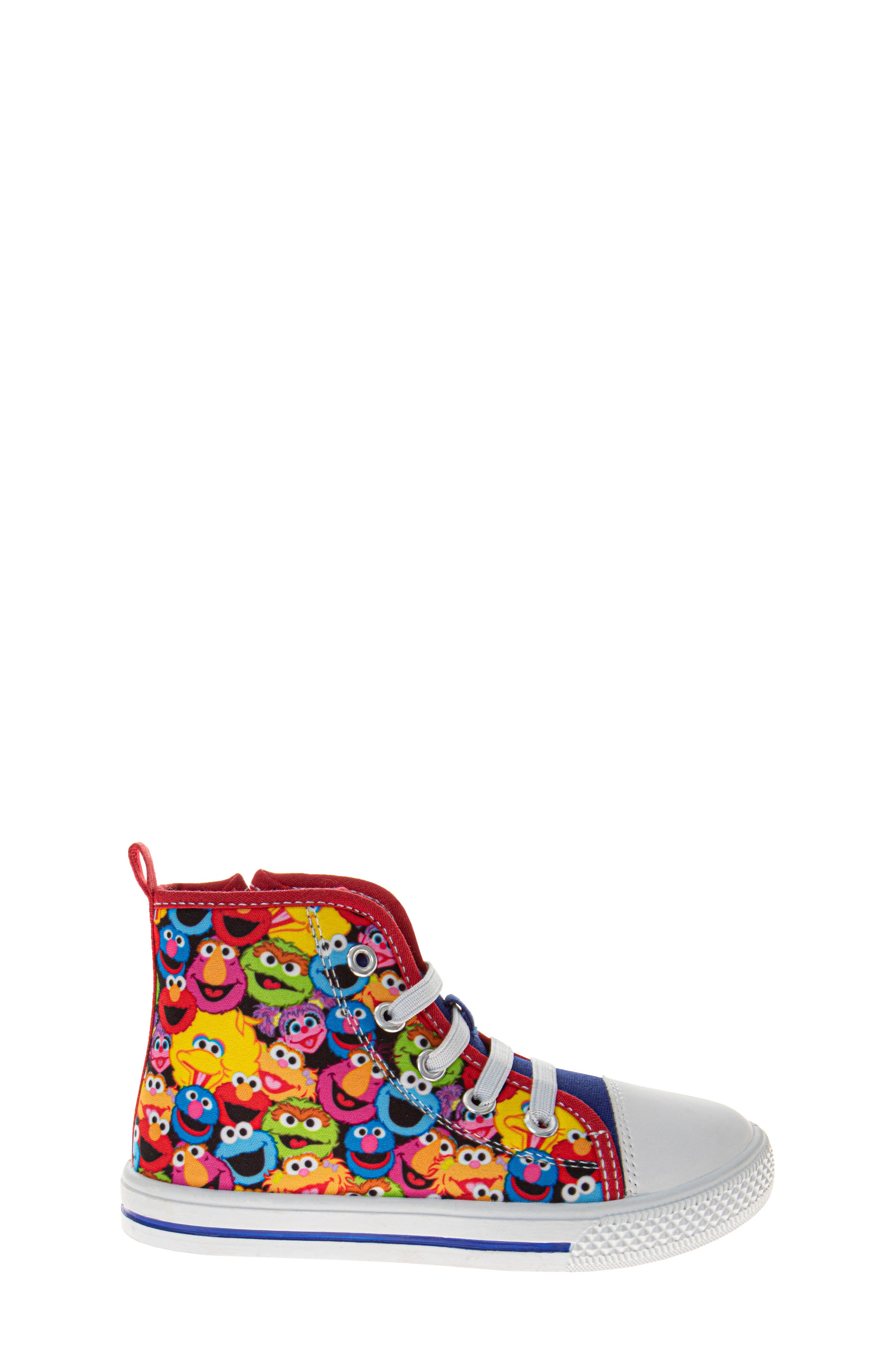 x Sesame Street® Kids' All Your Friends High Top Sneaker, Alternate, color, RED MULTI