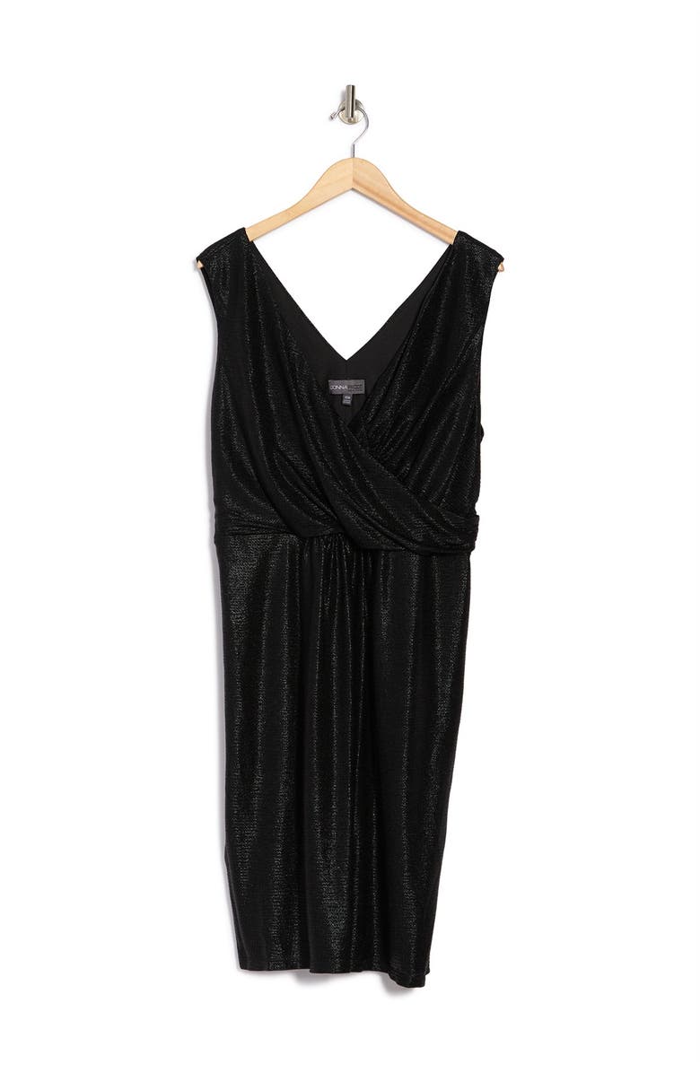 Donna Ricco Surplice Sleeveless Metallic Dress, Alternate, color, 