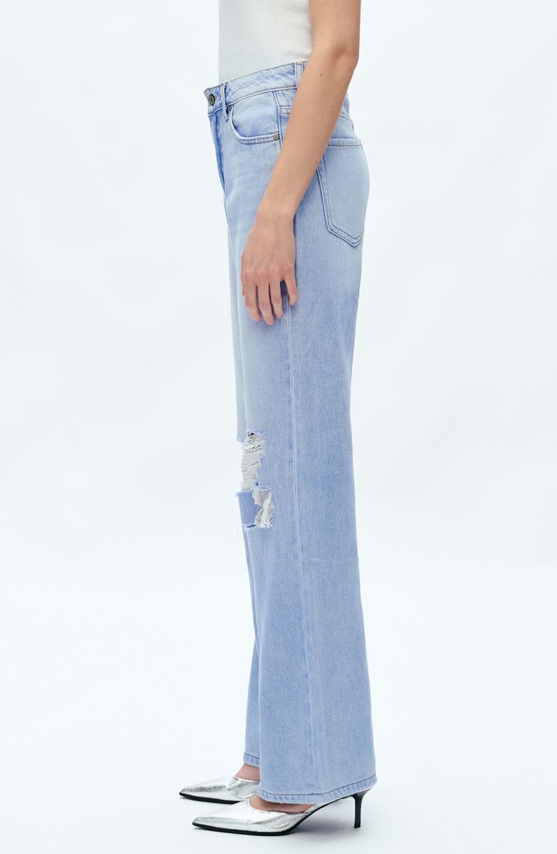 Bayeas Ripped High Waist Wide Leg Jeans, Alternate, color, Sky Blue