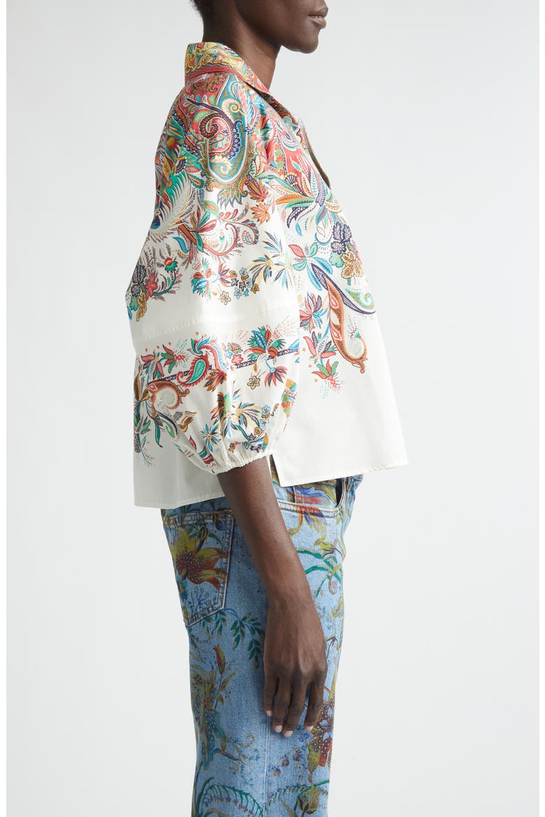 Floral Paisley Cotton Top, Alternate, color, PRINT ON WHITE BASE