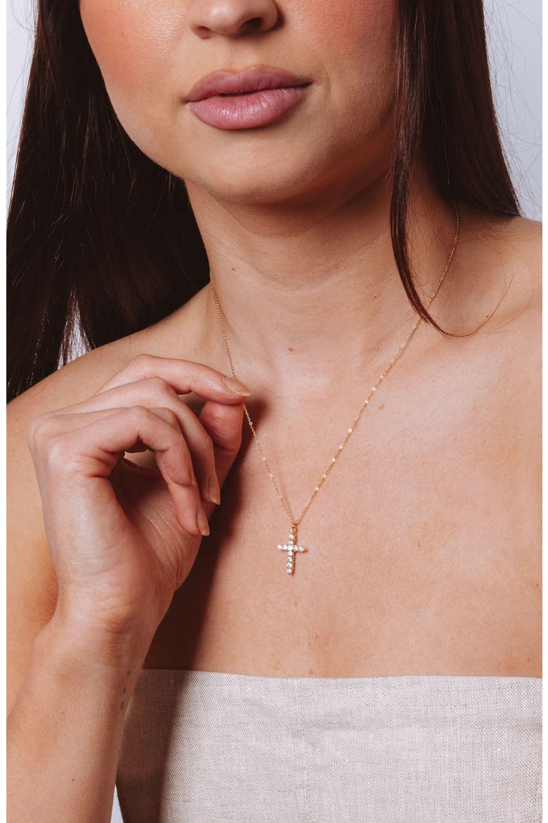 Asher Cross Necklace, Alternate, color, GOLD