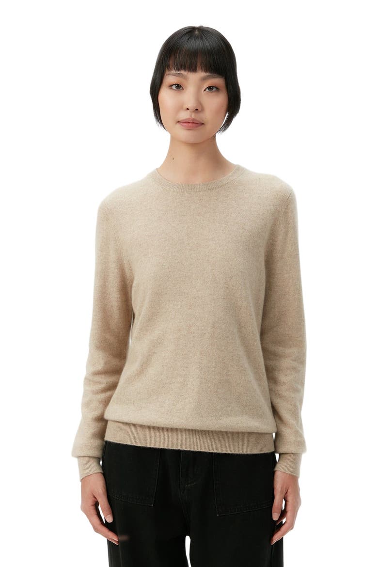 Essential Cashmere Crewneck Sweater, Alternate, color, warm grey