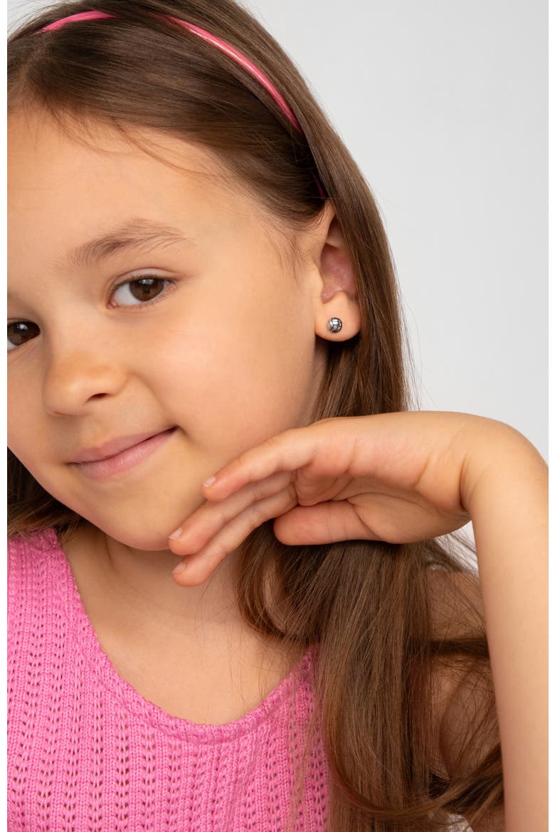 Volleyball Girl Earrings, Alternate, color, Silver