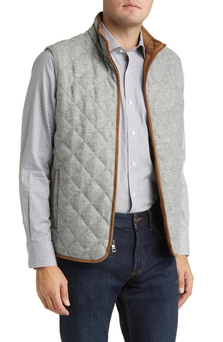 Peter Millar Essex Quilted Wool Travel Vest, Main, color, 
