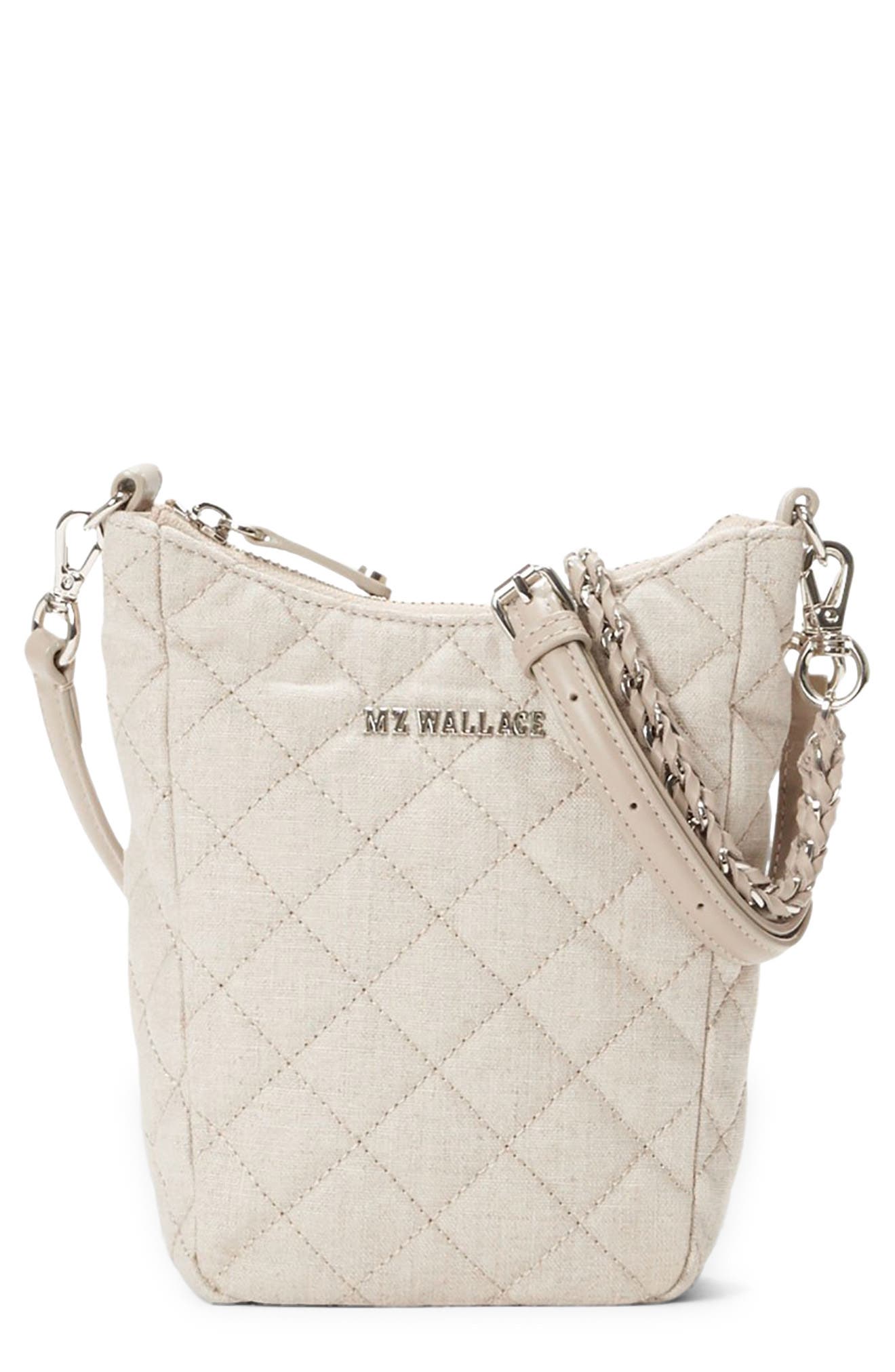 MZ Wallace Crosby Go Quilted Linen Crossbody Bag, Main, color, 