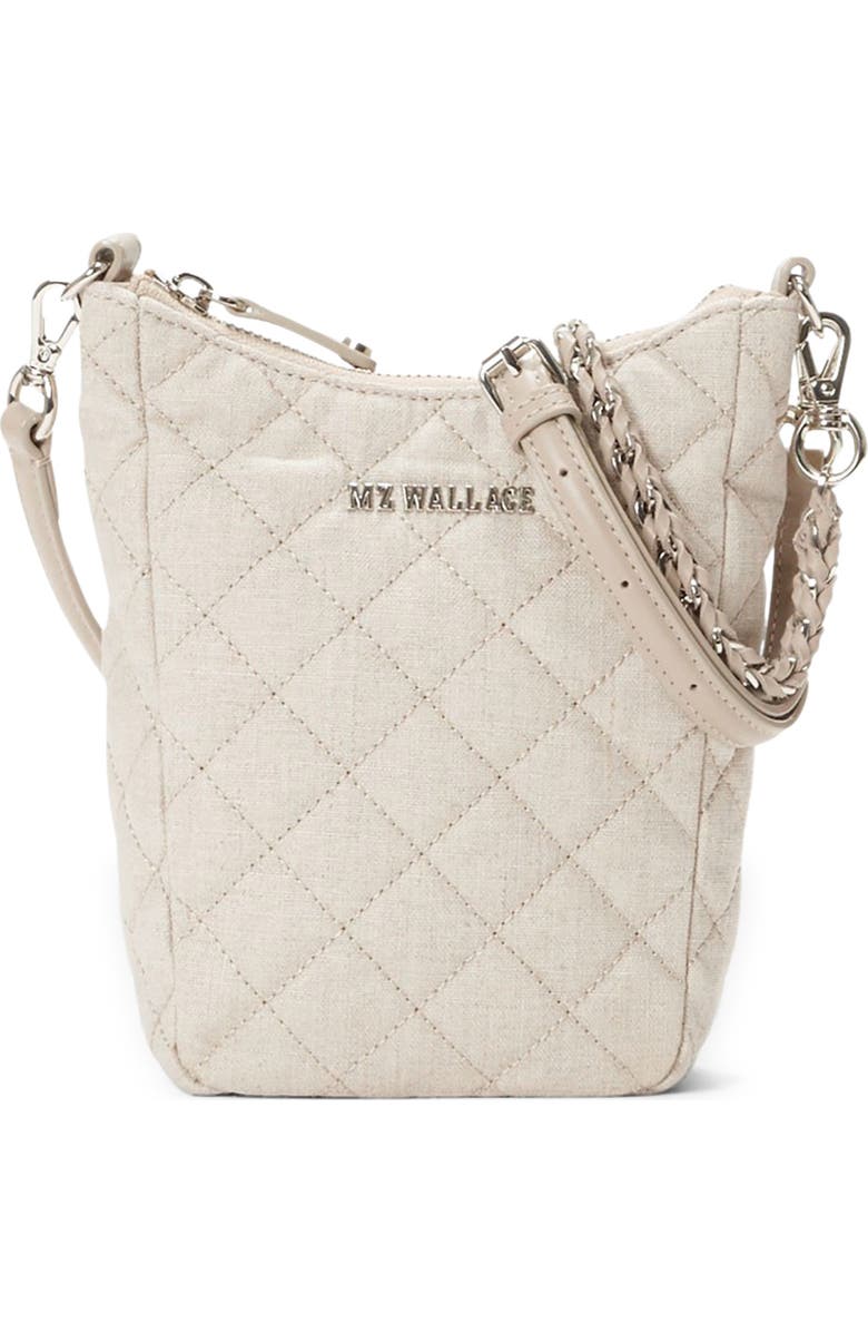 MZ Wallace Crosby Go Quilted Linen Crossbody Bag, Main, color,