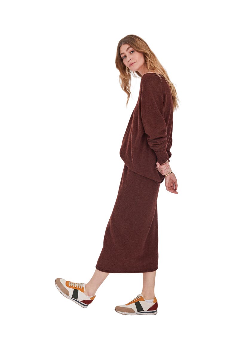 Geelong Wool Slouch V-Neck Sweater, Main, color, EMBER