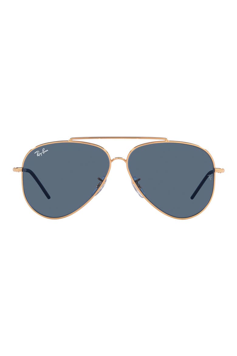 Aviator Reverse 59mm Pilot Sunglasses, Alternate, color, ROSE GOLD
