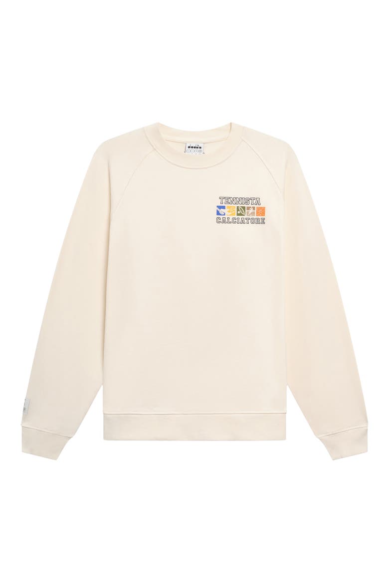 Legacy Embroidered Fleece Sweatshirt, Alternate, color, WHITE ALYSSUM