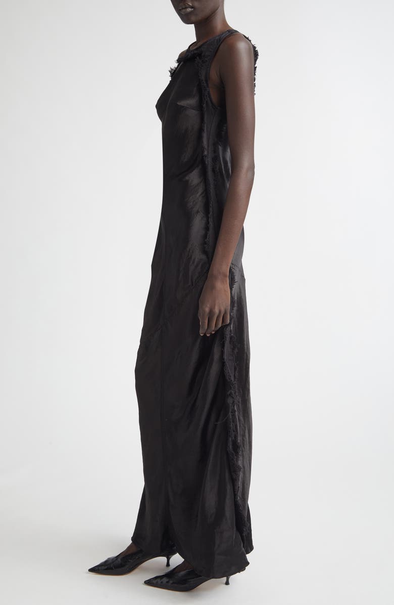 Haikure Toto Fringe Satin Dress, Alternate, color, Carbon