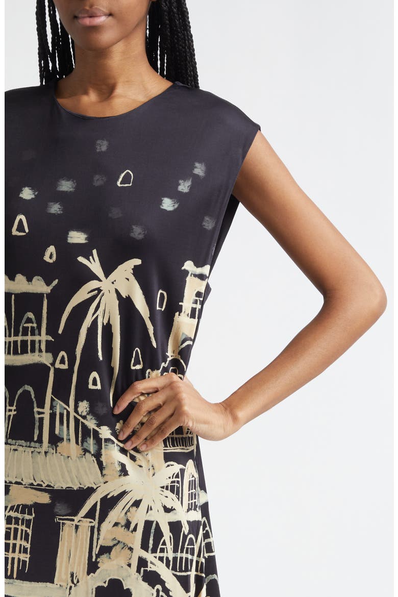 Cardinal Direction Dress, Alternate, color, BLACK / ECRU
