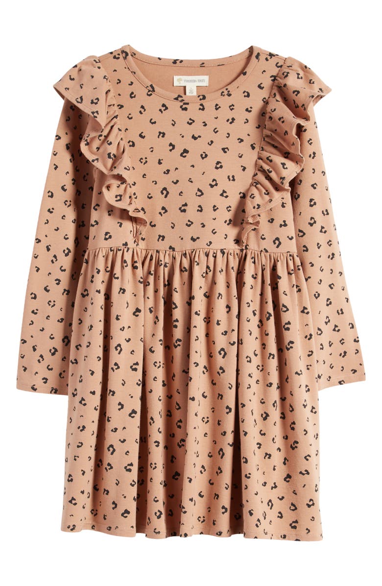 Tucker + Tate Kids' Ruffle Long Sleeve Fit & Flare Dress, Main, color, 