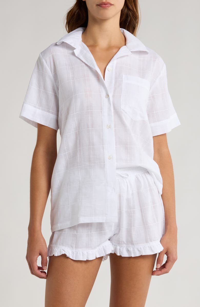 Papinelle Ivy Frill Cotton Short Pajamas, Main, color,